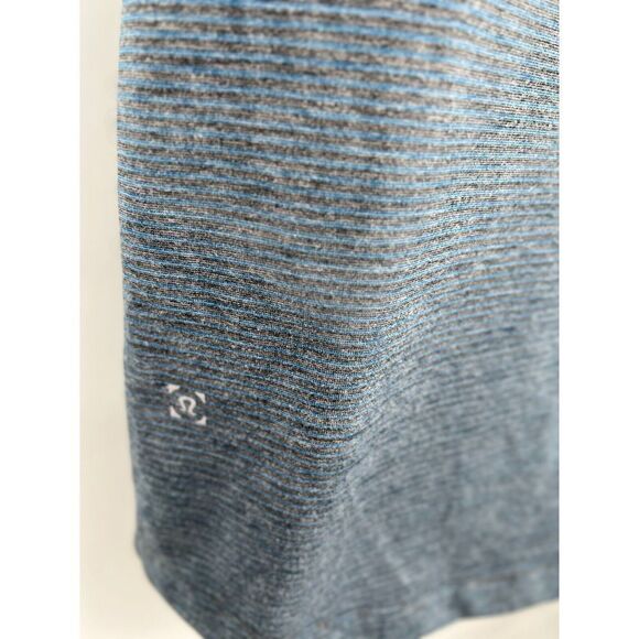 Lululemon Evolution Polo Men's Small Shade Stripe Indochine Blue Heathered Black - Picture 12 of 12